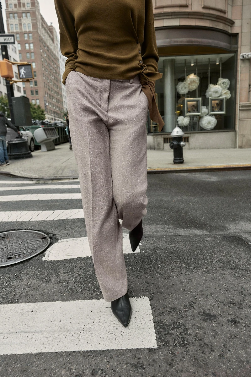 RUSTIC TEXTURED STRAIGHT LEG PANTS