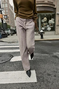 RUSTIC TEXTURED STRAIGHT LEG PANTS