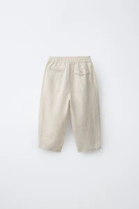 PANTALON À PINCES 100% LIN