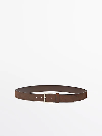 Ceinture avec boucle carrée en cuir