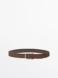 Ceinture avec boucle carrée en cuir