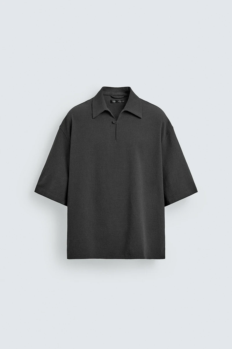 CHEMISE POLO RELAXED FIT TEXTURE IRRÉGULIÈRE