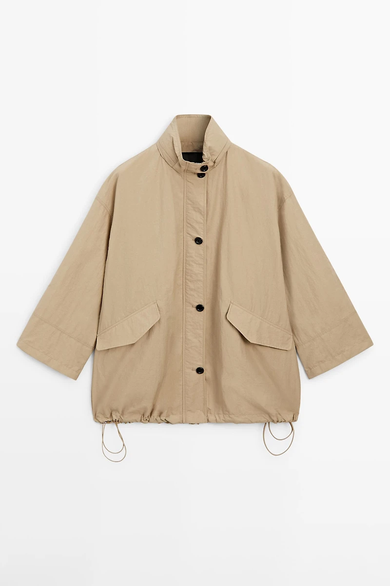 Puff parka with hood detail