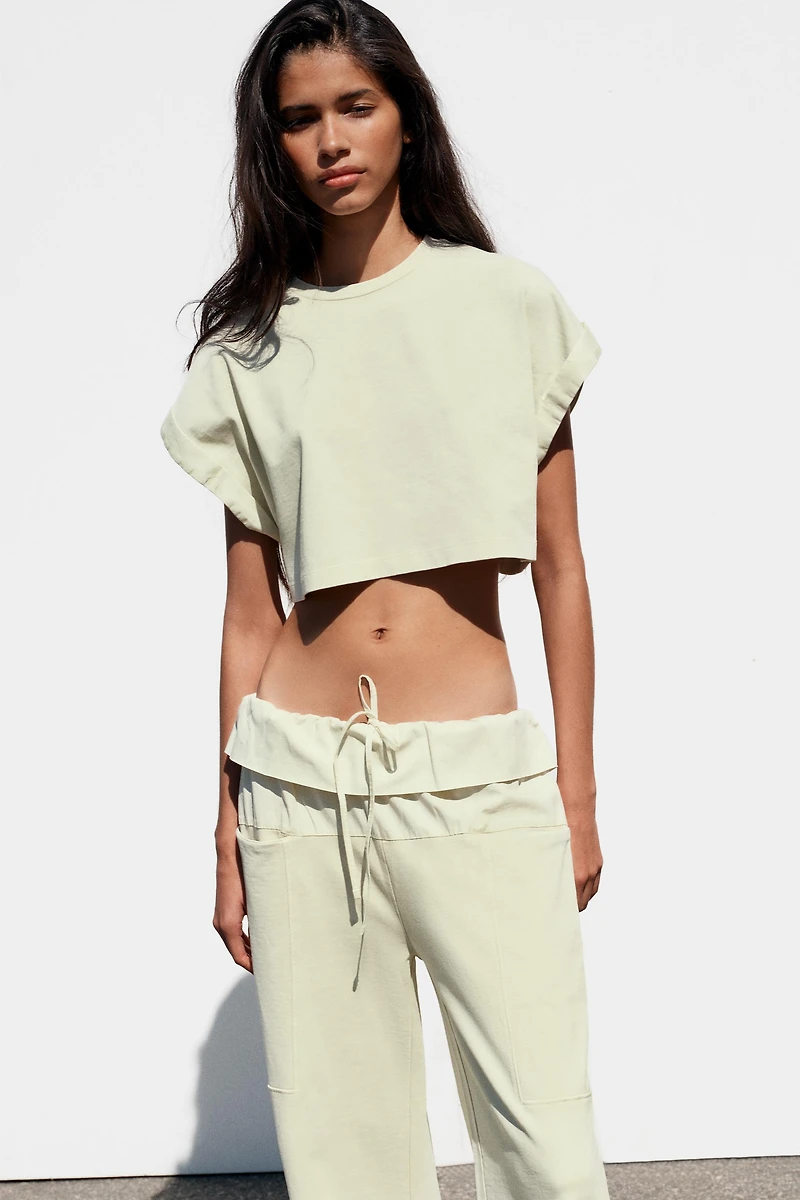 COMBINATION CROPPED T-SHIRT