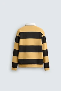 CONTRAST COLLAR POLO SWEATSHIRT