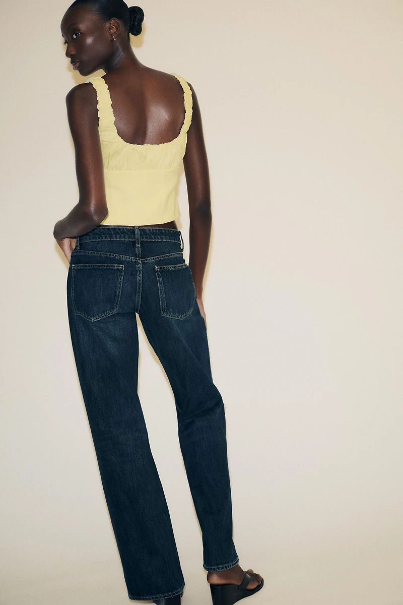MIXED INTERLOCK POPLIN TOP