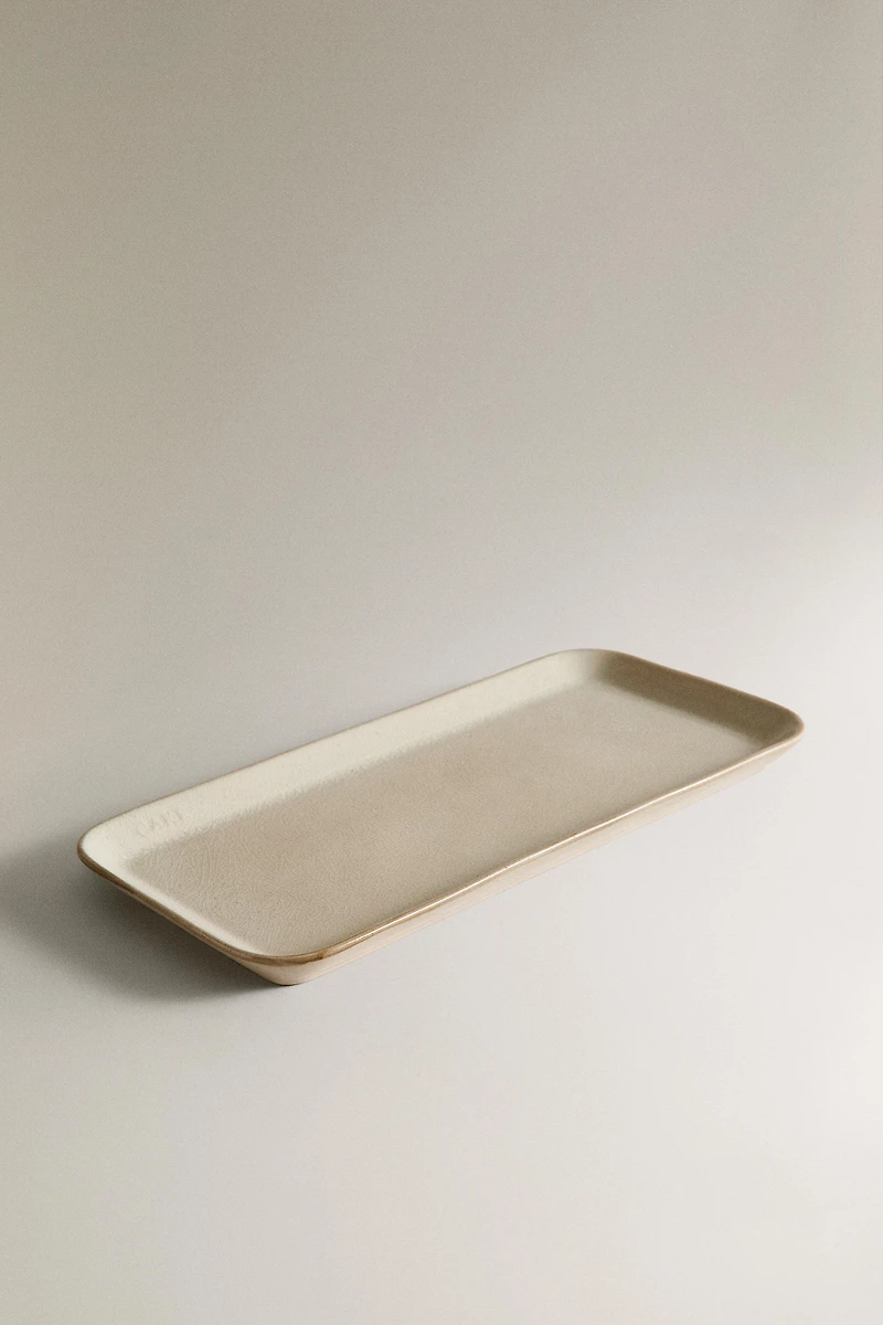 SMALL RECTANGULAR STONEWARE TRAY