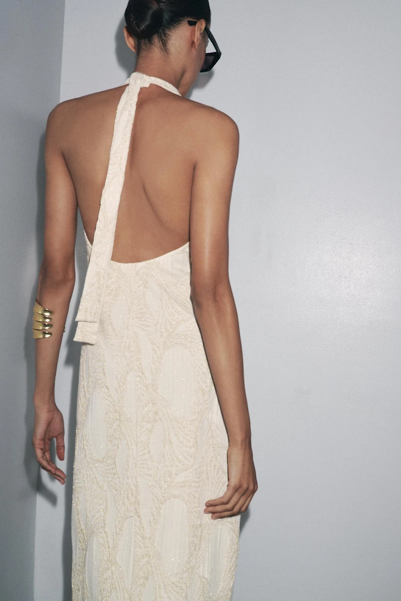 ROBE HALTER JACQUARD