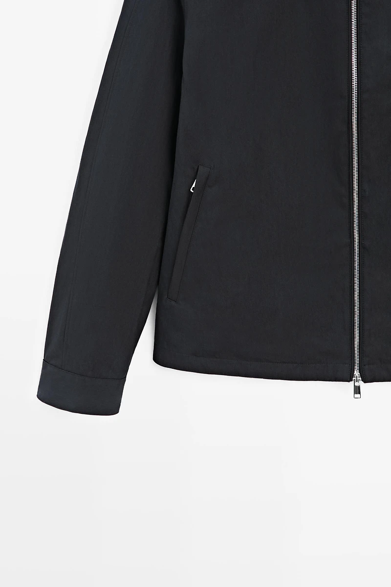 Veste à col montant en coton mélangé