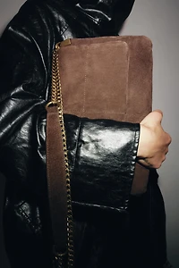 SAC PORTÉ ÉPAULE EN CUIR VELOURS