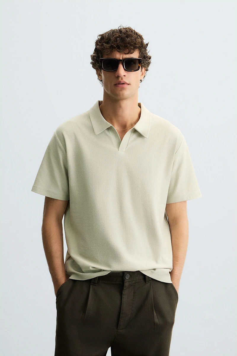 TEXTURED POLO SHIRT