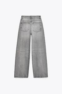 TRF HIGH-WAIST WIDE LEG CROSSOVER JEANS