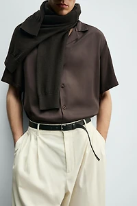 RELAXED FIT SATIN EFFECT SHIRT