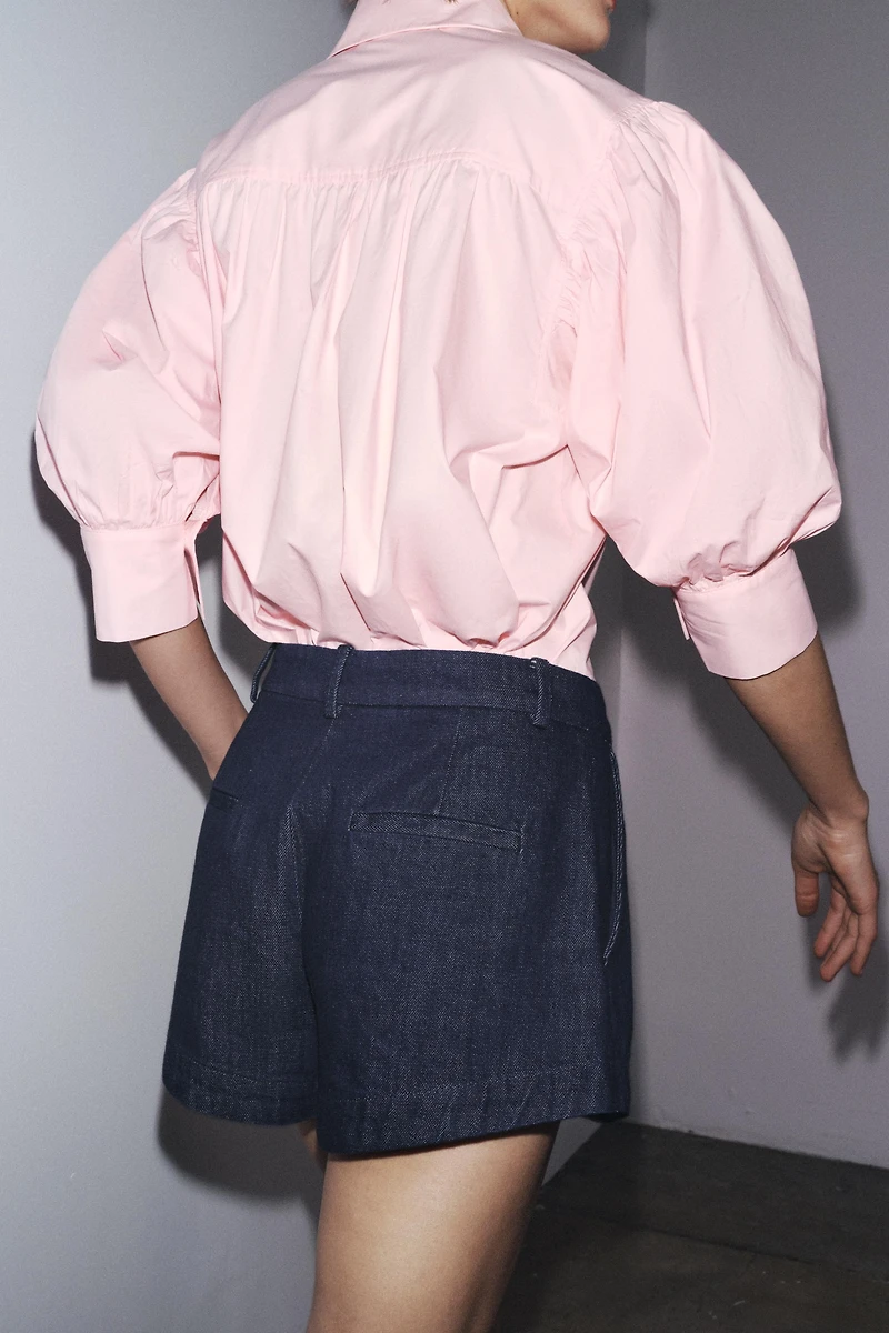 ZW COLLECTION POPLIN BALLOON SLEEVE SHIRT