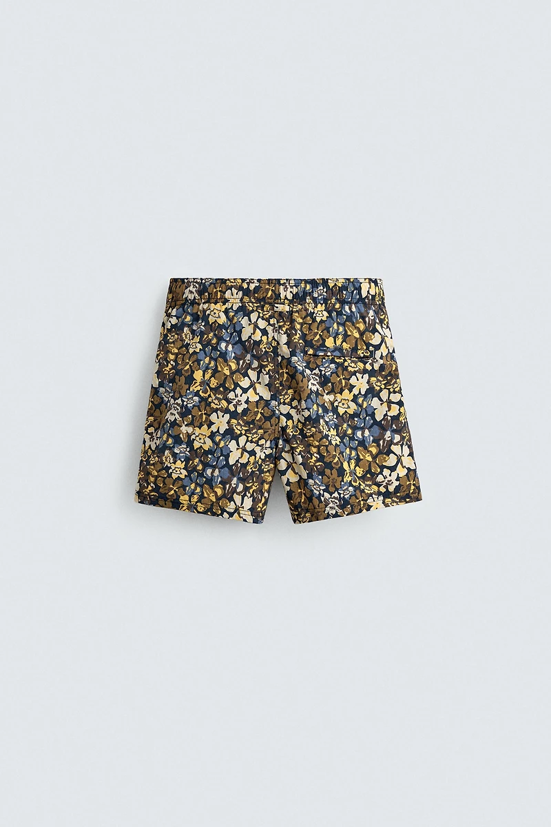 MID-LENGTH FLORAL PRINT SWIMSUIT