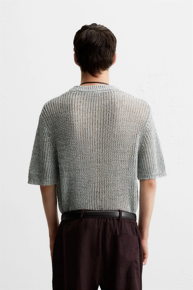 T-SHIRT EN MAILLE AJOURÉE