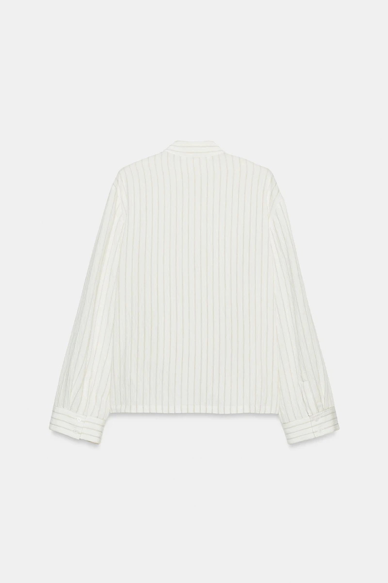 ZW COLLECTION STRIPED FIREMAN CLASP SHIRT