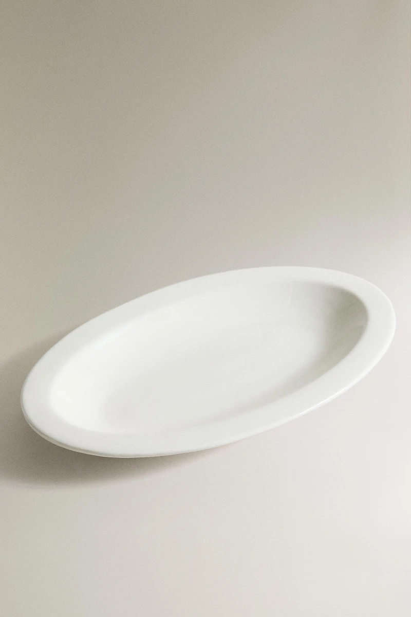 CREAM CERAMIC DECORATIVE TRAY