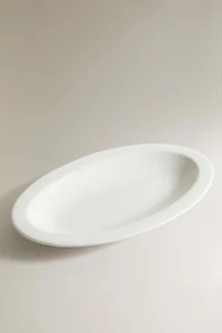 CREAM CERAMIC DECORATIVE TRAY