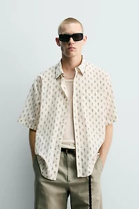 CONTRAST PAISLEY RELAXED FIT SHIRT