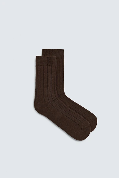 RIB KNIT SOCKS WITH WOOL ORIGINS