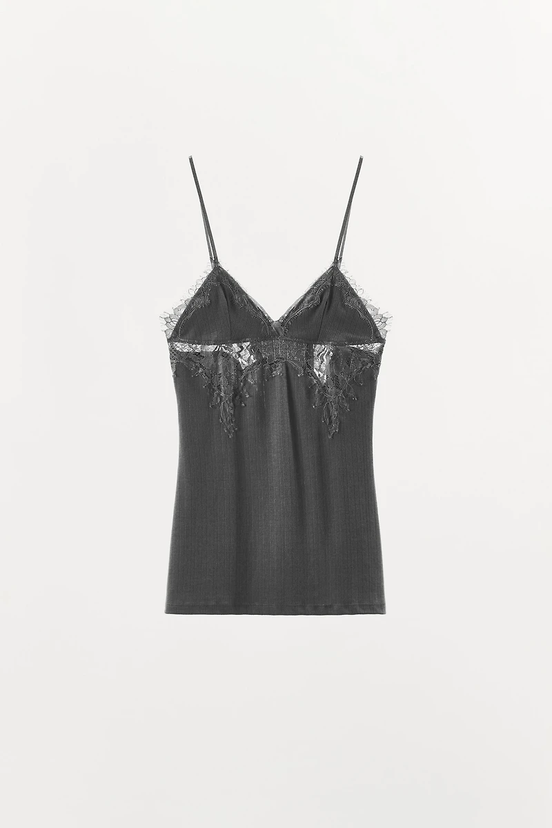 POINTELLE LACE TOP