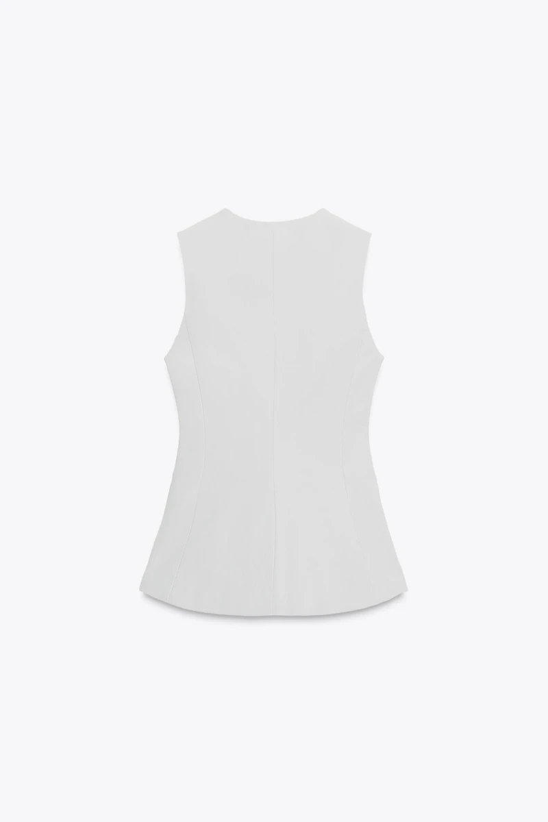 TOP EN COTON ÉLASTIQUE À POCHES