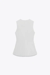 TOP EN COTON ÉLASTIQUE À POCHES