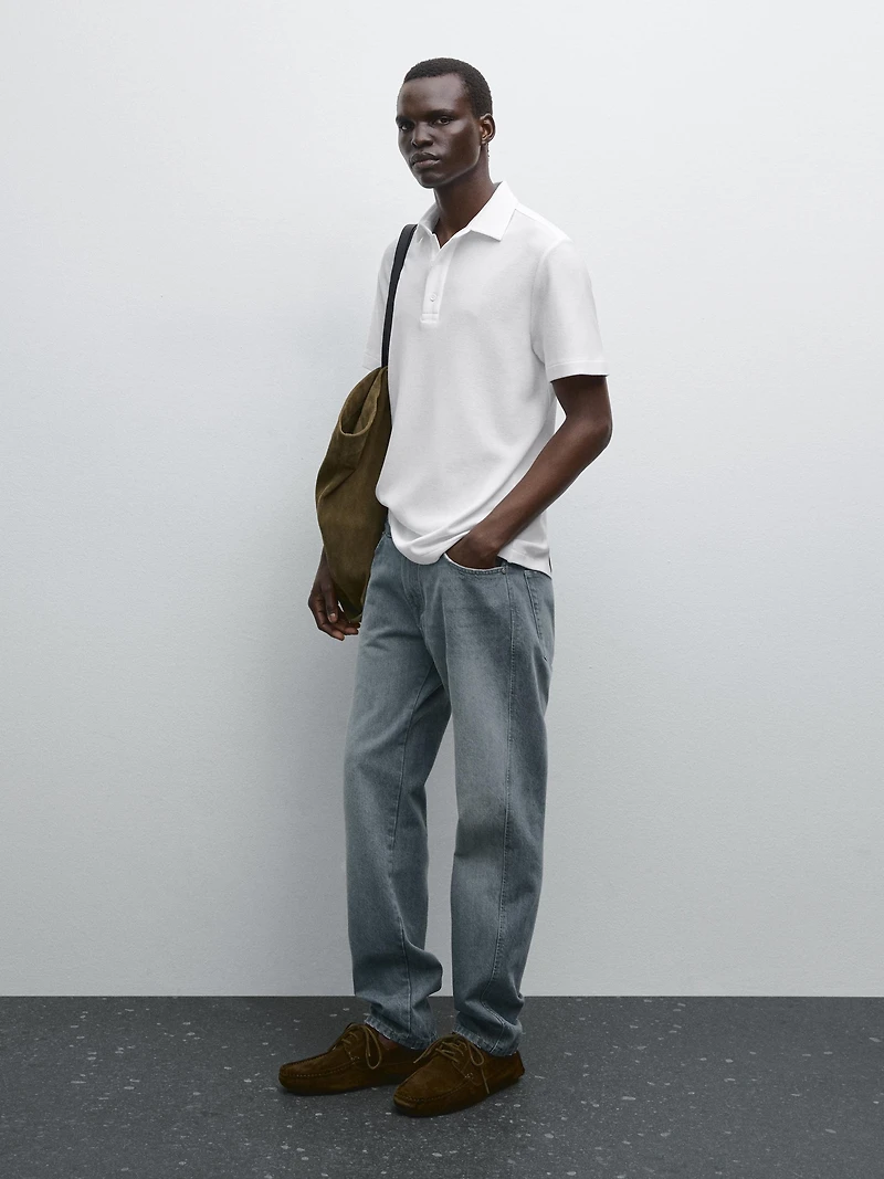 Polo manches courtes textur