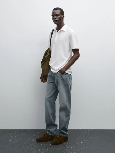 Polo manches courtes textur