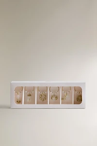 SET OF SHINY CHRISTMAS GLASS RING MARKERS (SET OF 6)