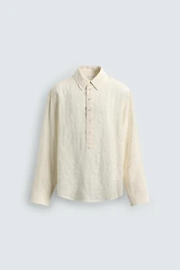 WRINKLE EFFECT PLAID JACQUARD POLO SHIRT