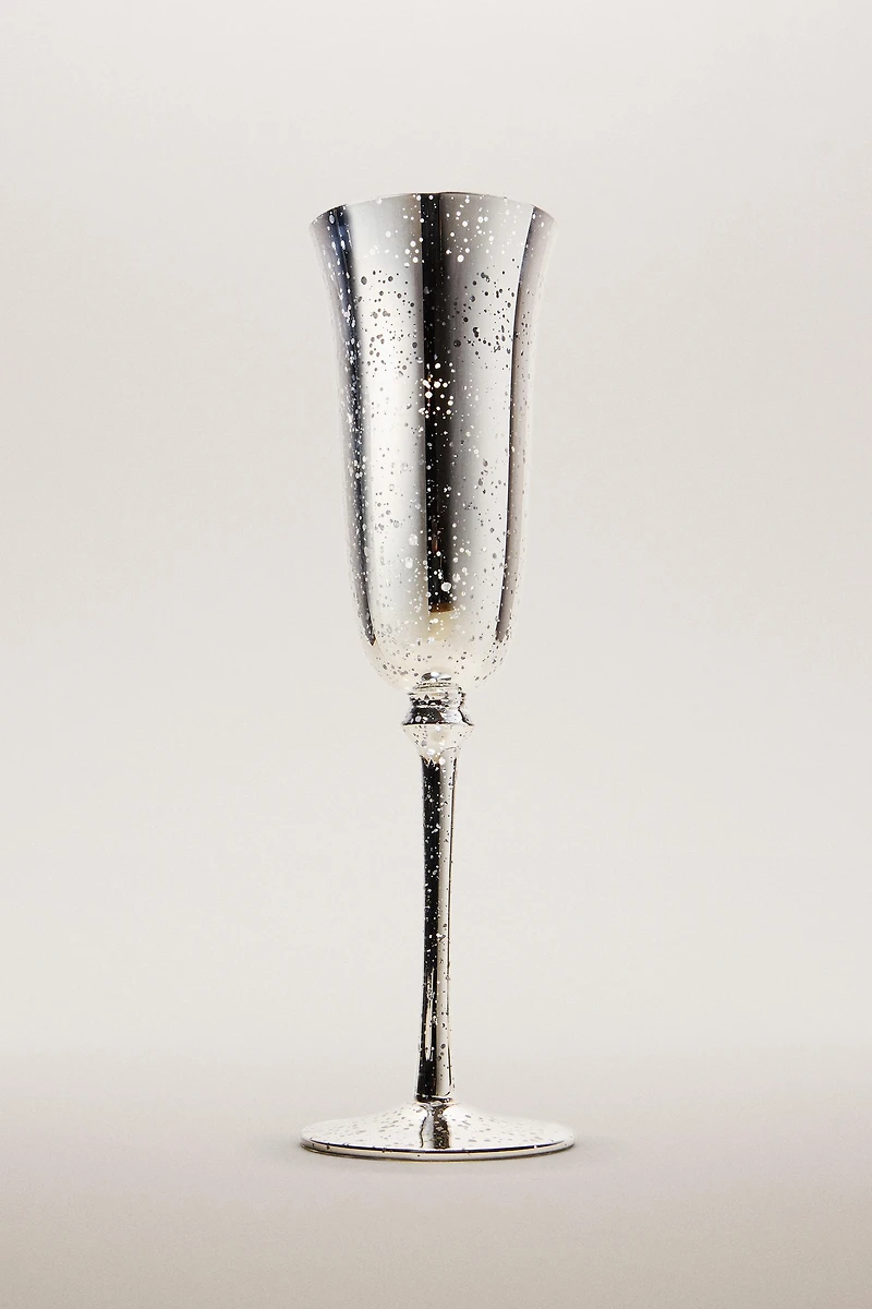 MERCURIZED GLASS FLUTE CHRISTMAS GLASS