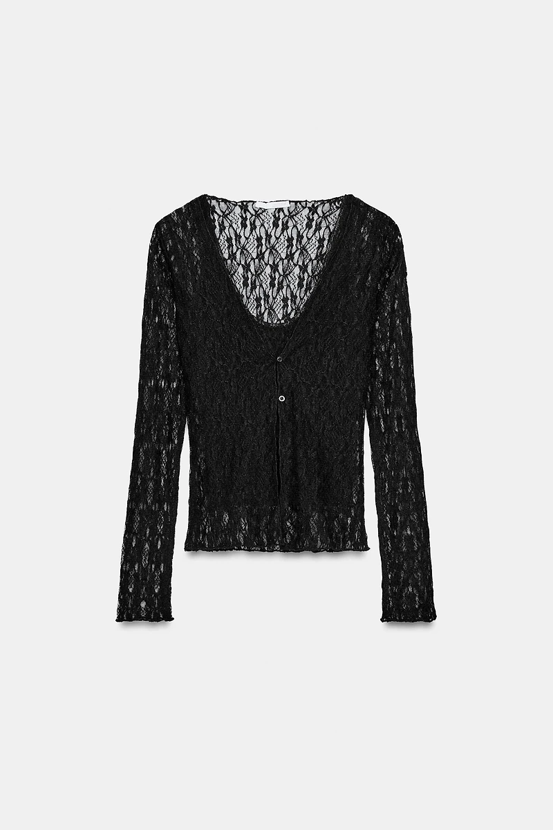 LACE EFFECT DOUBLE TOP