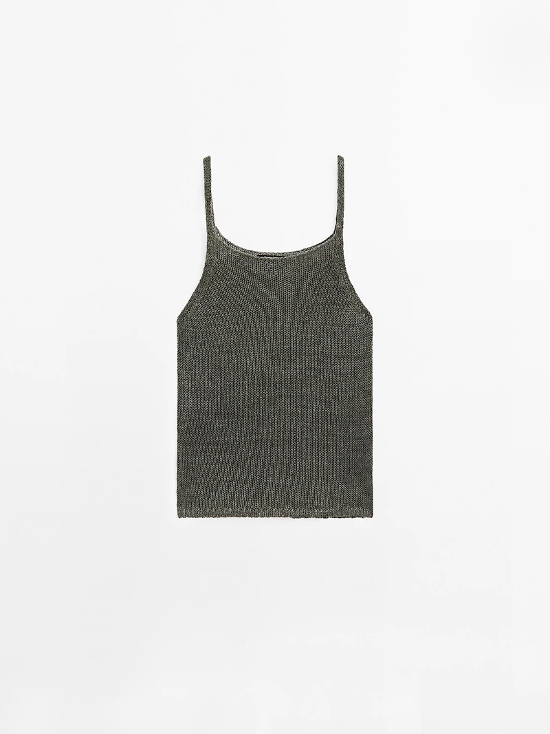 Faded strappy knit top