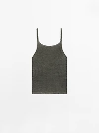 Faded strappy knit top