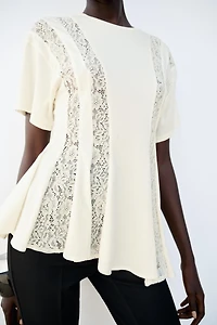 LACE COMBINATION T-SHIRT