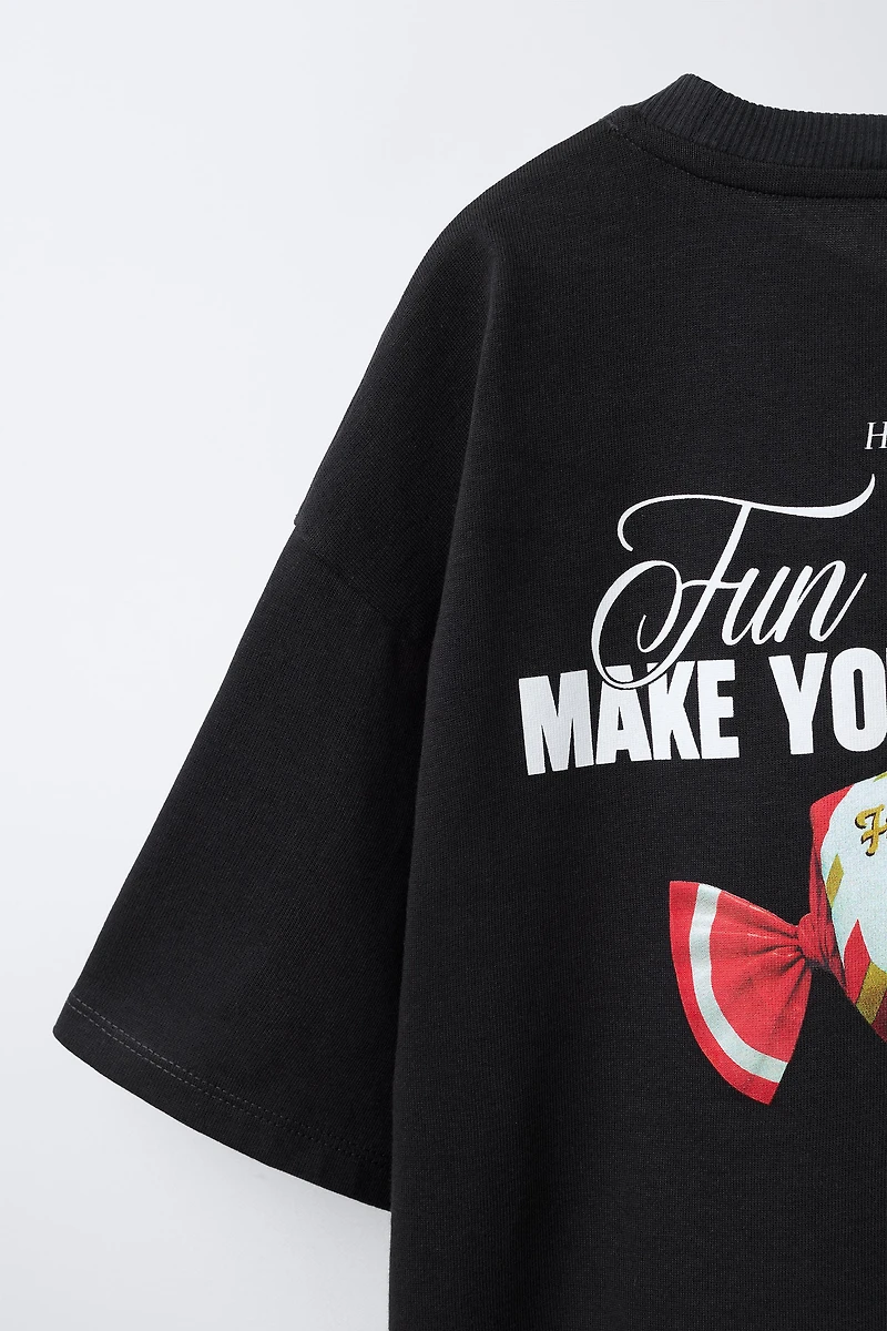 CHERRY AND CARAMEL PRINT T-SHIRT