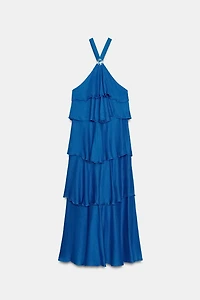 ROBE LONGUE À VOLANTS