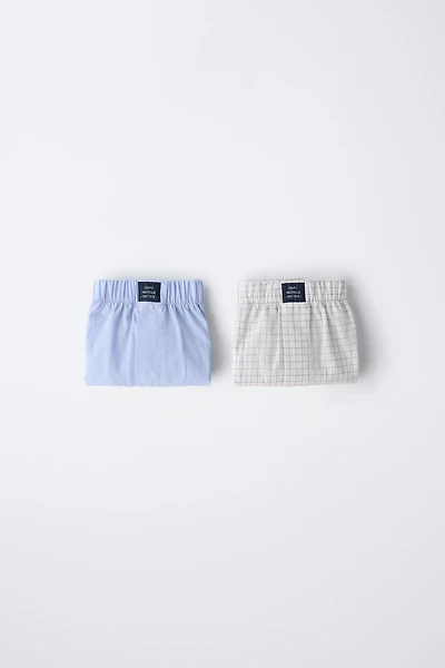 AGE 8-14/ TWO-PACK OF POPLIN BOXERS