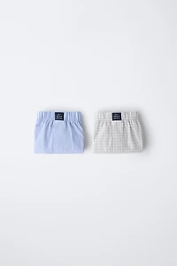 AGE 8-14/ TWO-PACK OF POPLIN BOXERS