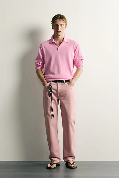 RELAXED FIT KNIT POLO SHIRT
