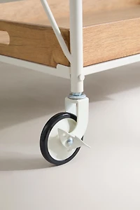 FOLDING METAL AND WOOD SERVING CART