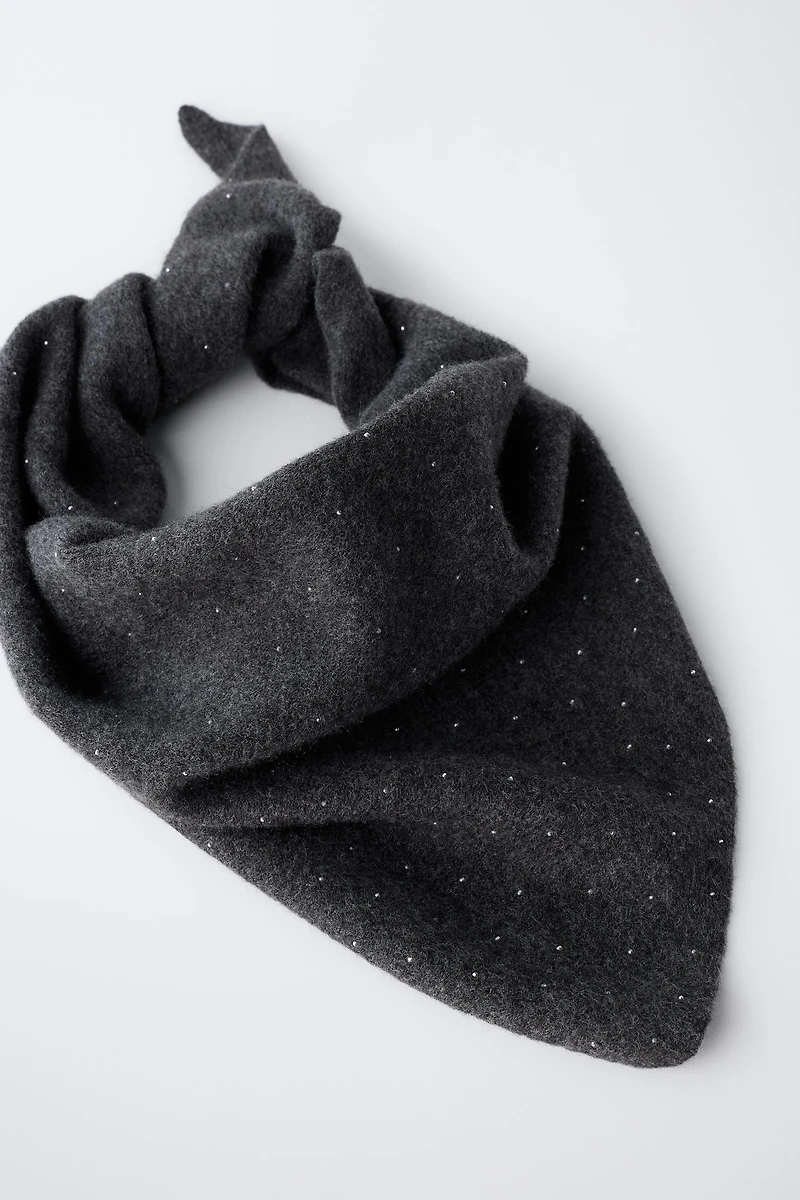 SPARKLY KNIT TRIANGLE SCARF