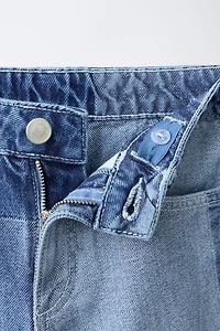 PATCHWORK WIDE LEG JEANS