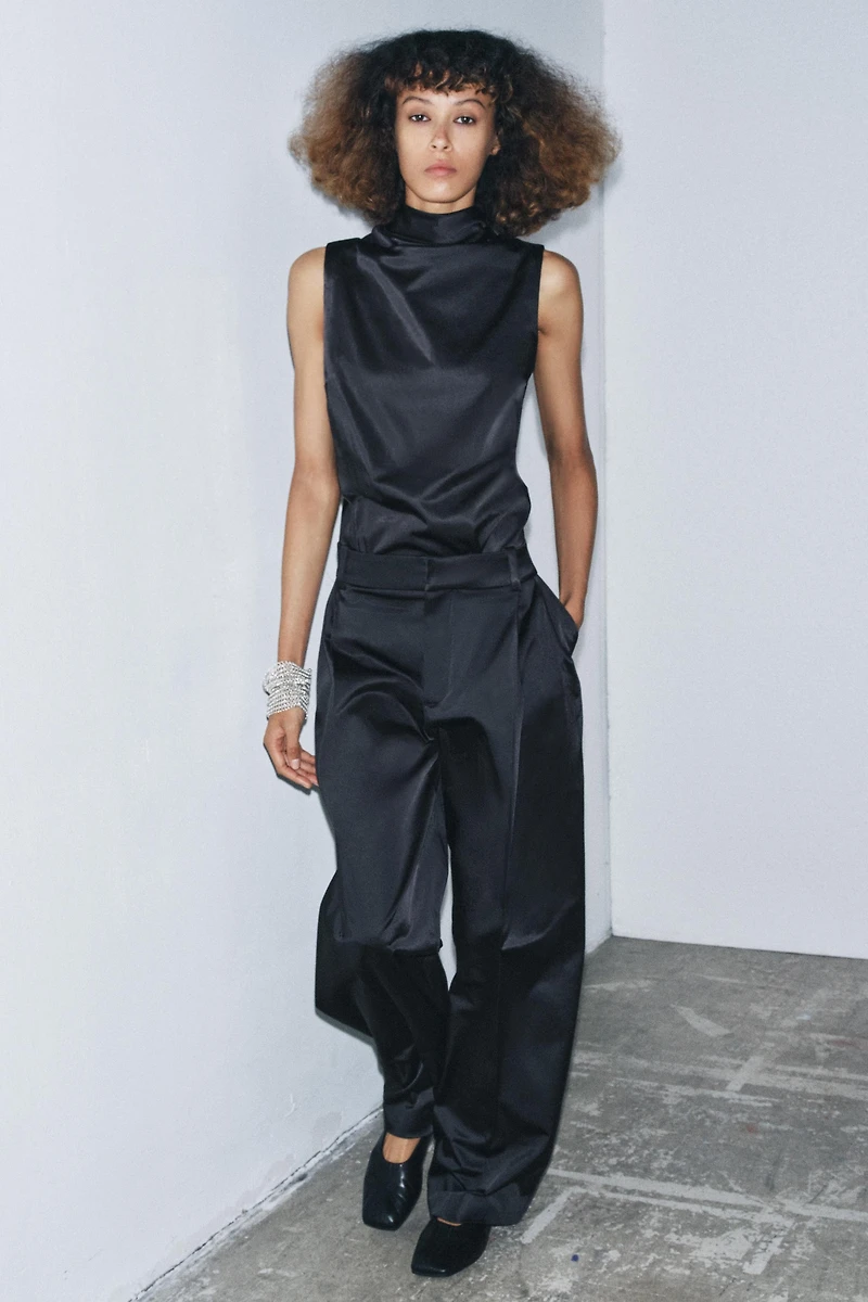 ZW COLLECTION SATIN EFFECT SLEEVELESS TOP