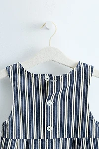 ZARA TIMELESS - PRINTED STRIPED LONG OVERALLS