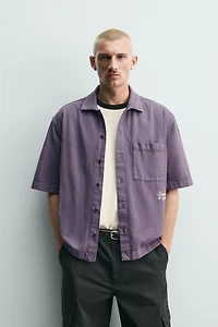 EMBROIDERED TEXTURED OVERSHIRT