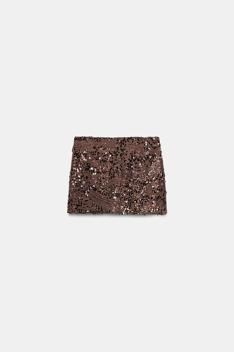 SEQUIN KNOTTED MINI SKORT