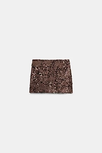 SEQUIN KNOTTED MINI SKORT